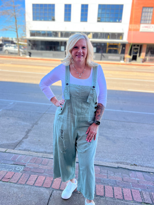 High Hopes Overalls In Sage