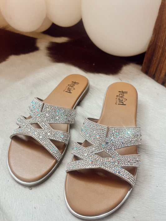 Corkys Flair Clear Rhinestone Sandal