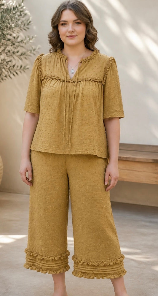 RACHEL WIDE LEG CROP PANTS SET