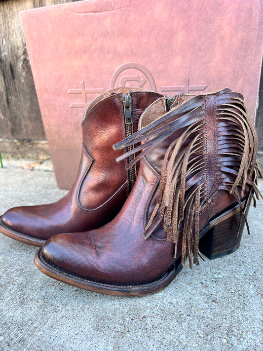 Circle G Honey Fringe Ankle Boot