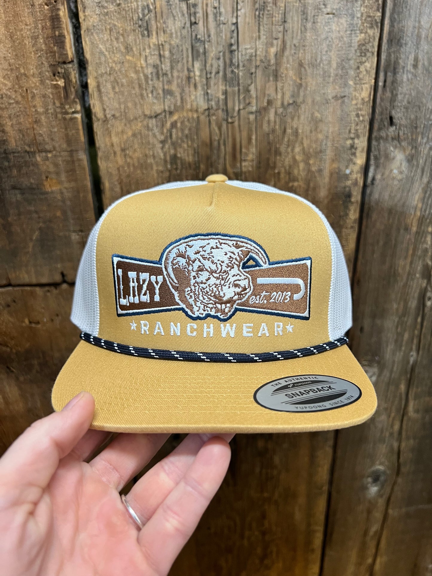 Lazy J Ranch Mustard & White Diamond Banner Hat