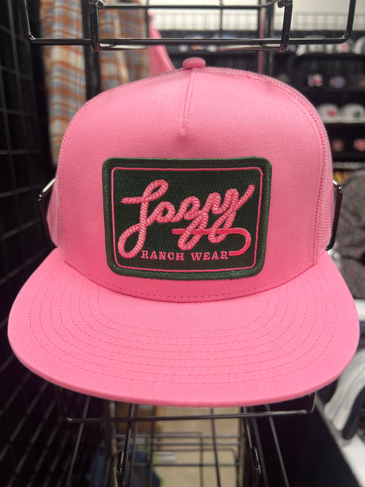 Lazy J Ranch Pink Green Breakaway Patch Hat