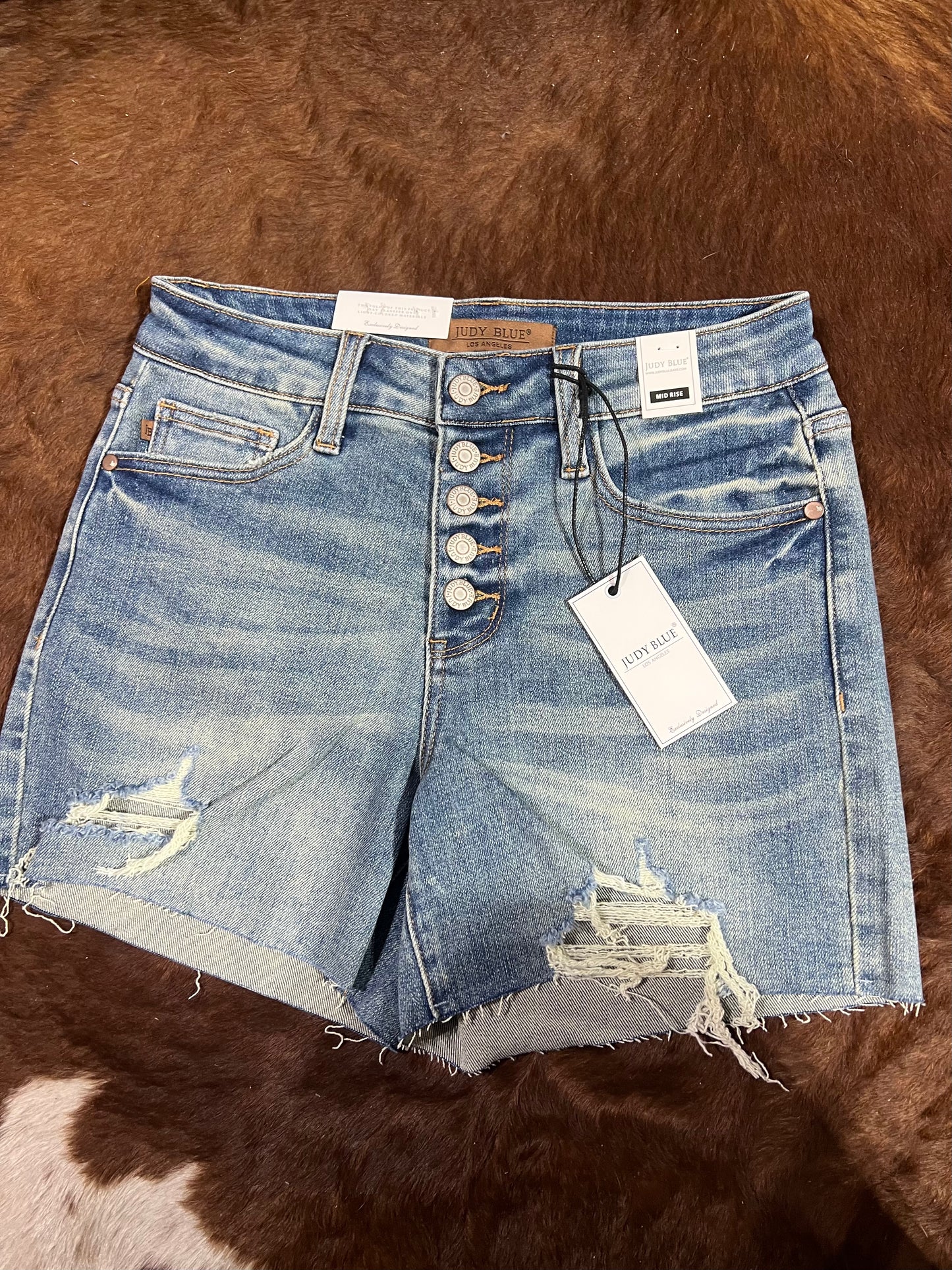 Judy Blue Vintage Wash Button-Fly Shorts