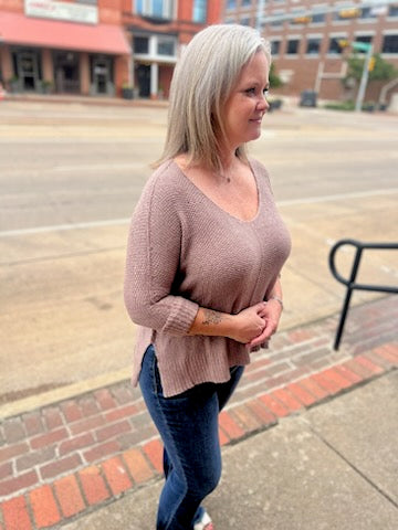 Follow Me Taupe Knitted Top