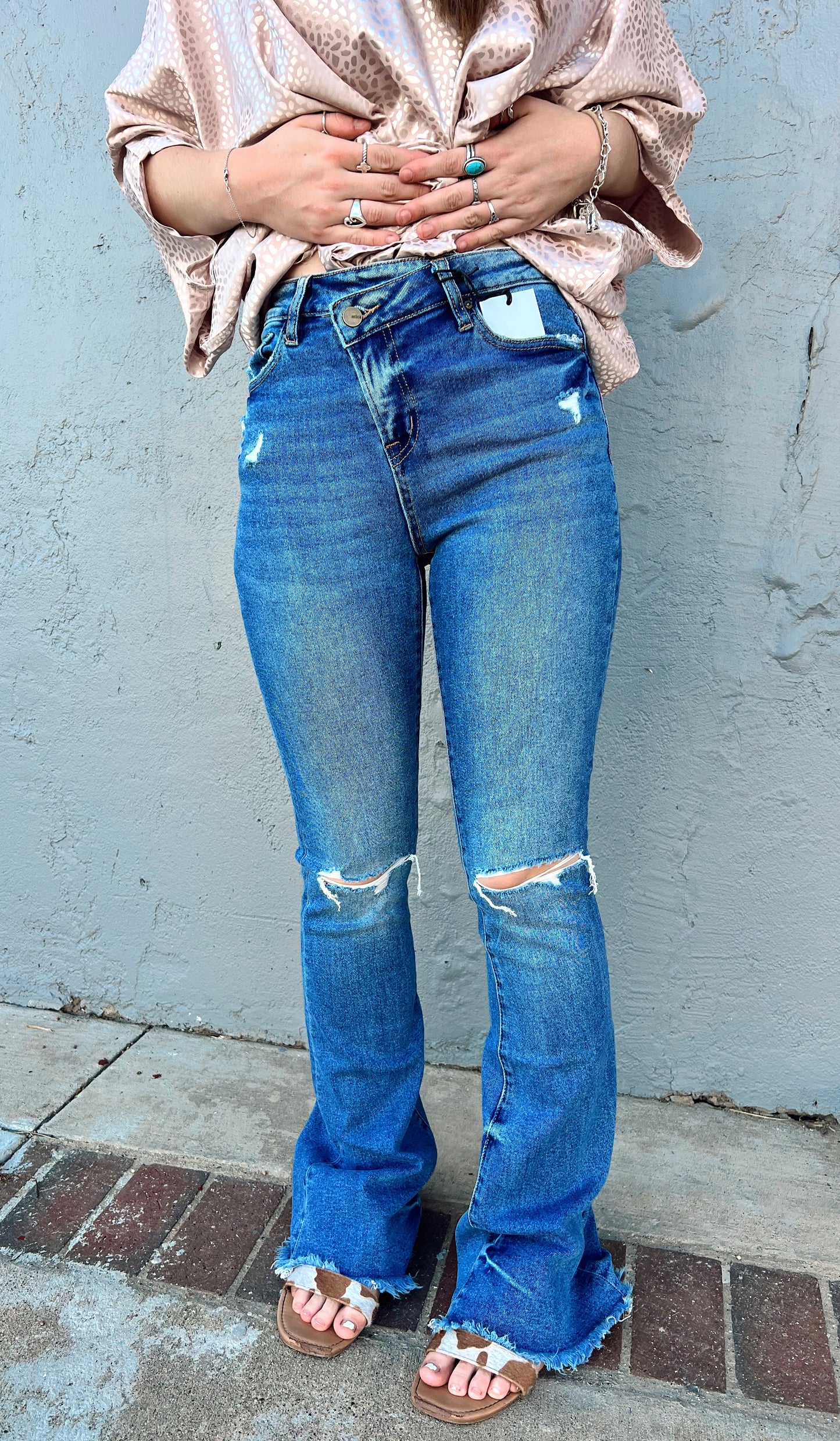 Miranda Criss Cross Flare Jeans