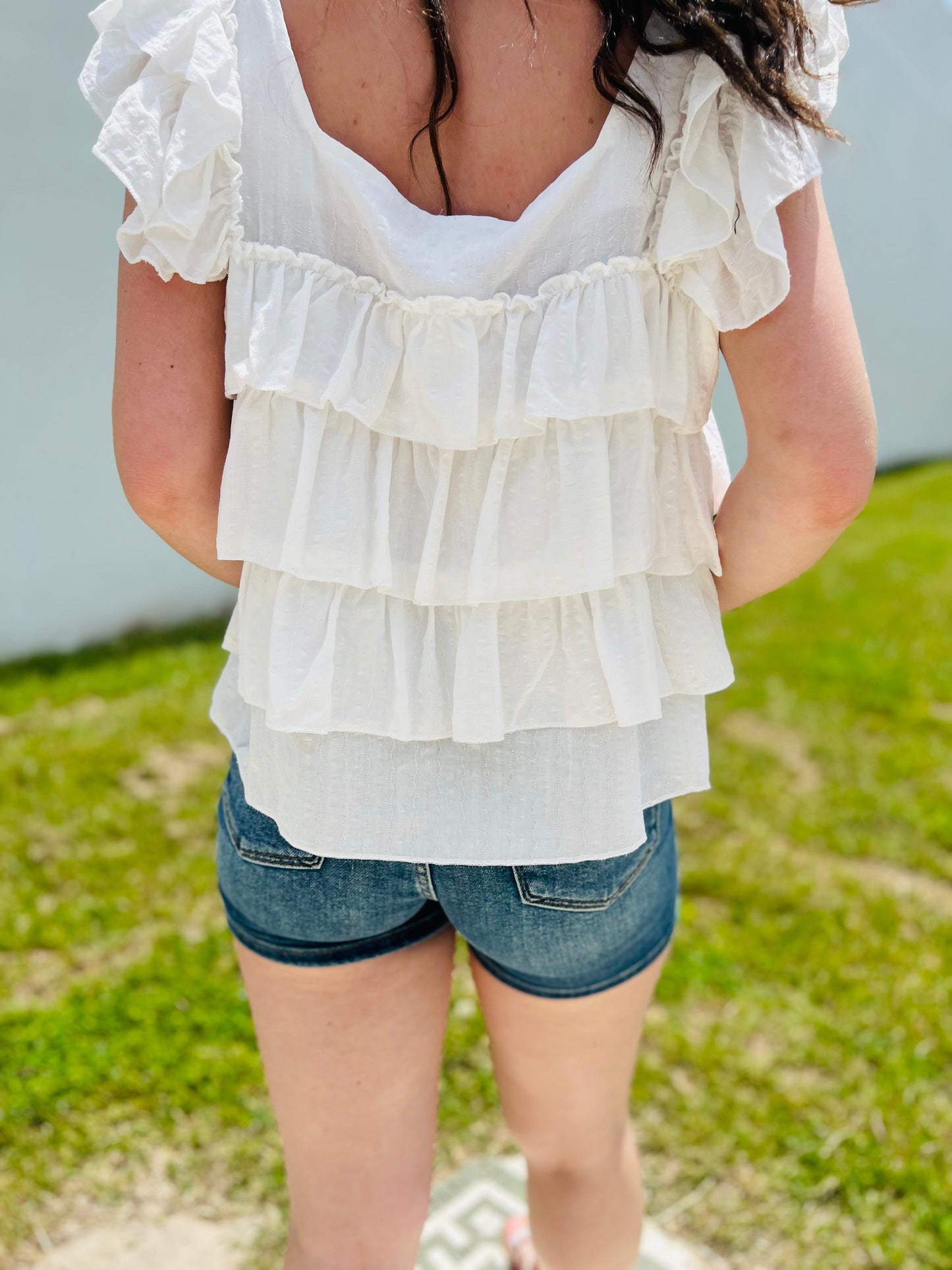 White Layered Lily Top