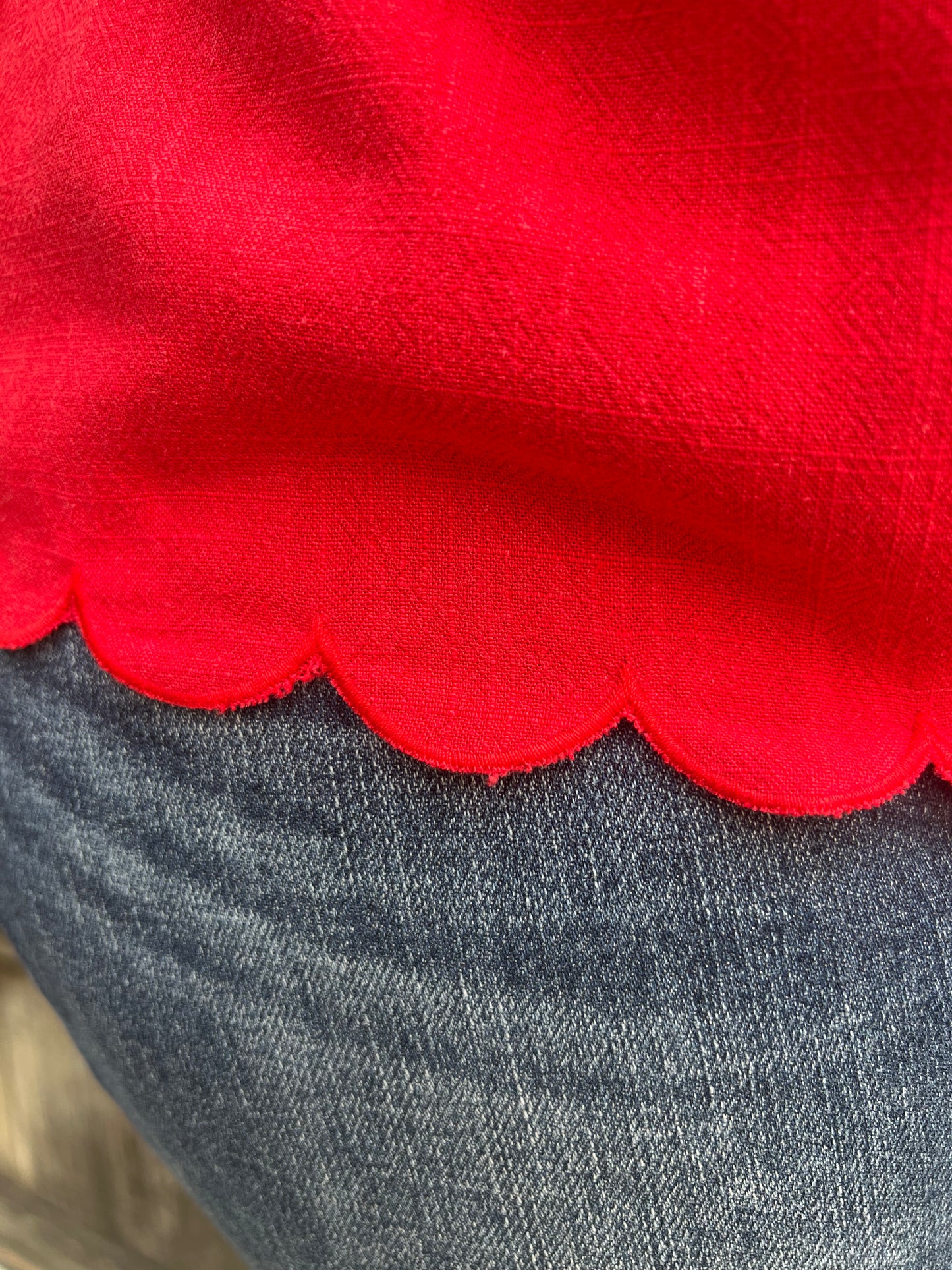 Red Scalloped Tank