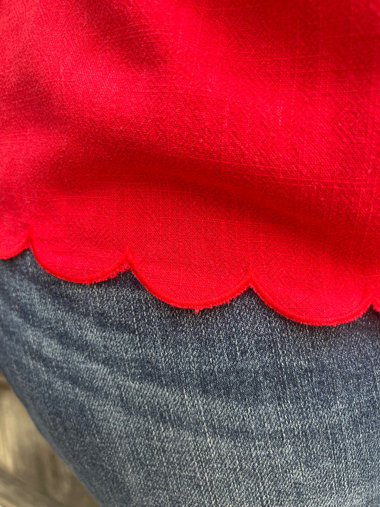 Red Scalloped Tank