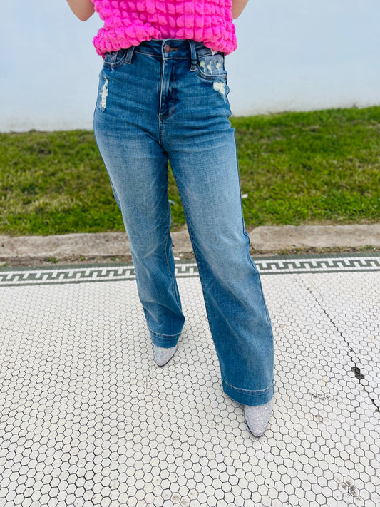Judy Blue Wren Wide Leg Trouser Jeans