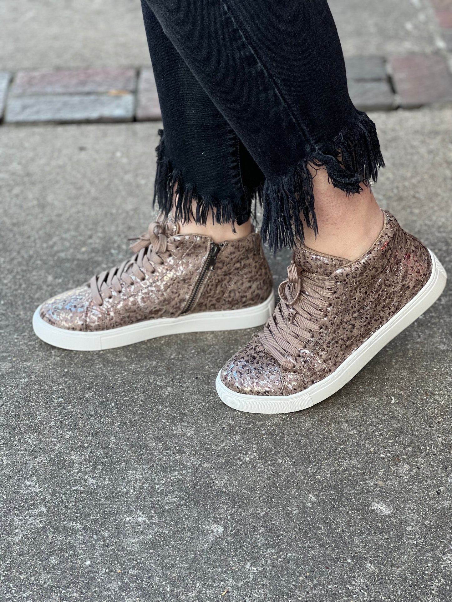 Corkys Taupe Leopard Sneaker