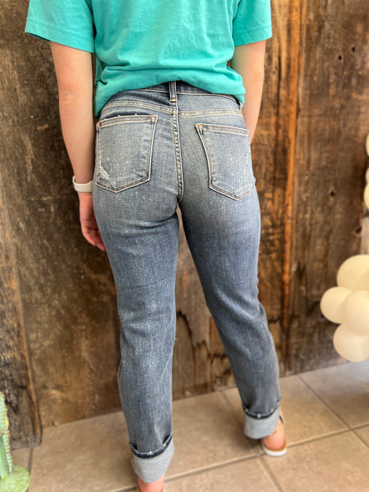 Judy Blue New Bleach Splash Boyfriend Jeans