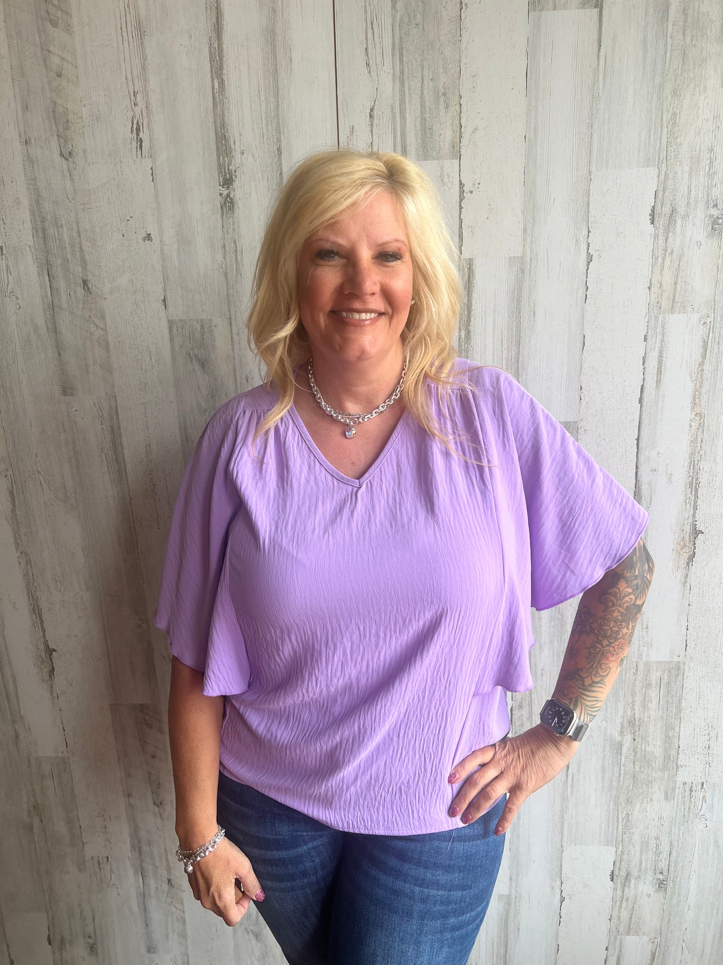 Cassidy top in Lavender