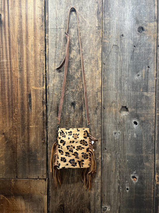 American Darling Small Cheetah Crossbody With Fringe