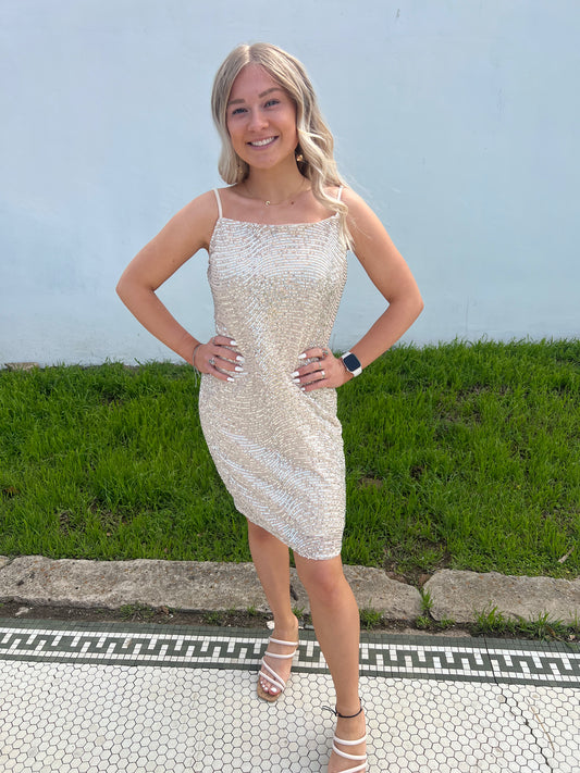 Champagne Nights Sequin Dress