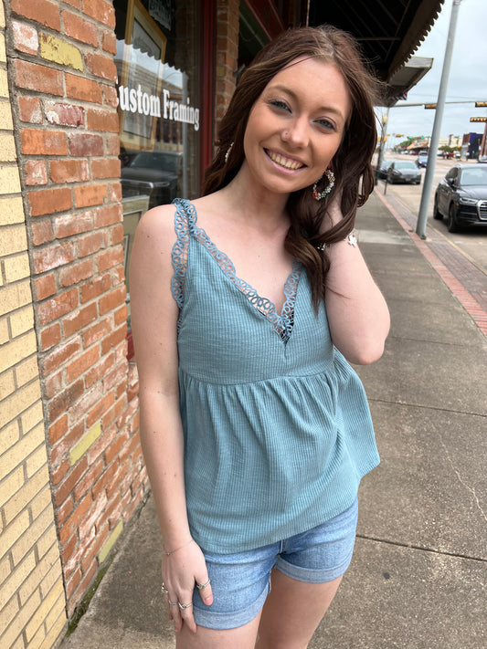 Dusty Blue Kinsley Top