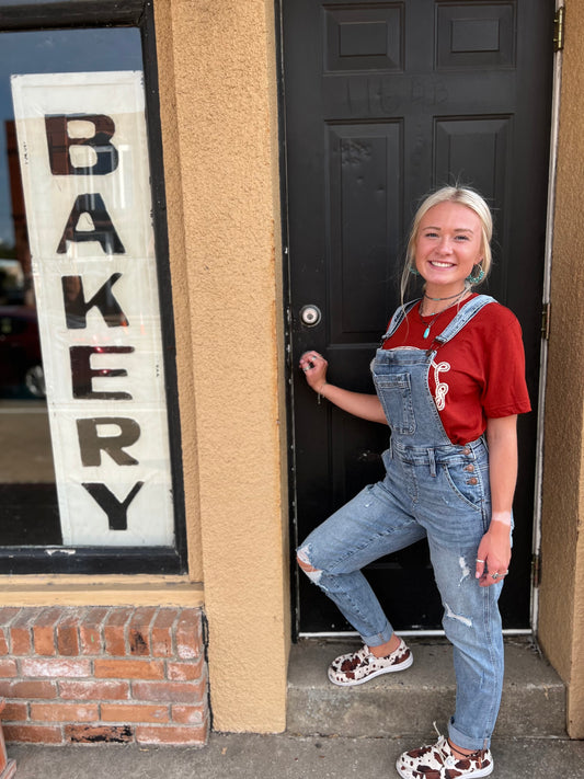 Judy Blue Mid Wash Distressed Overalls