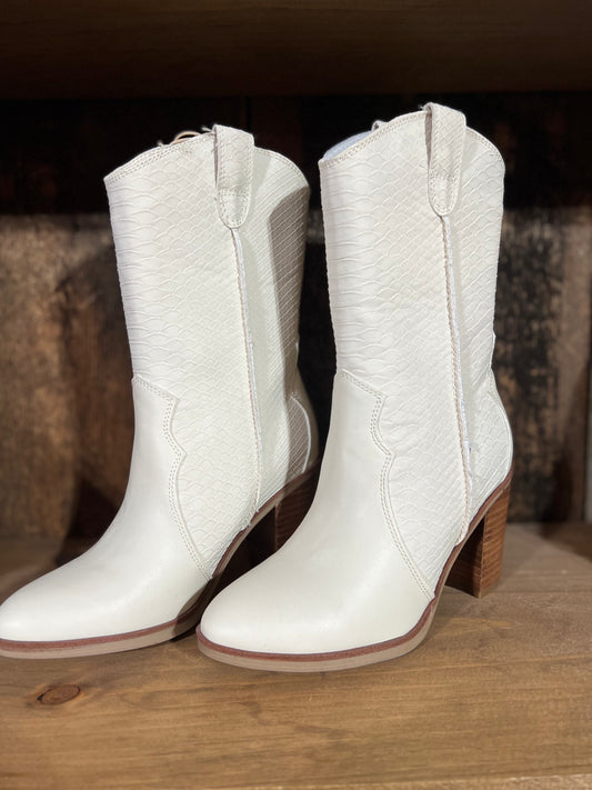 Ivory Heeled Booties