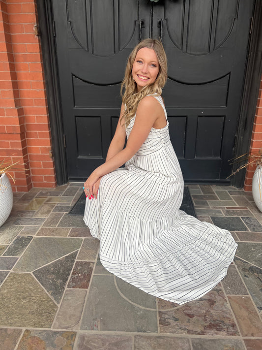 Ivory Striped Dress