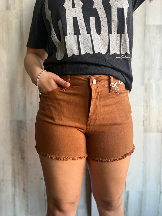 Judy Blue A lil Rowdy Brown shorts