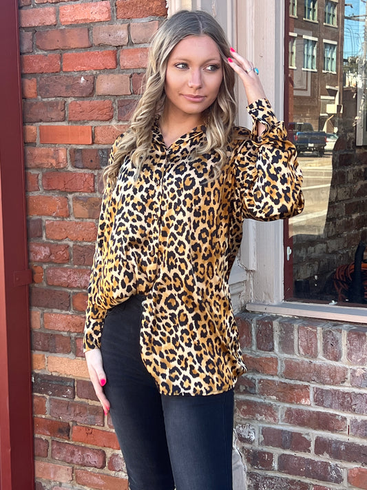 Leopard Print Button Up