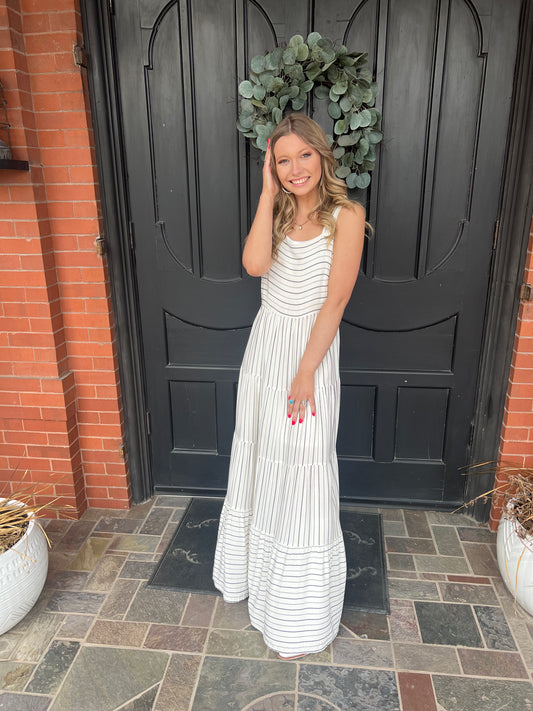 Ivory Striped Dress