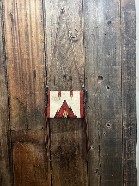 American Darling Rust and Cream Small Saddle Blanket crossbody